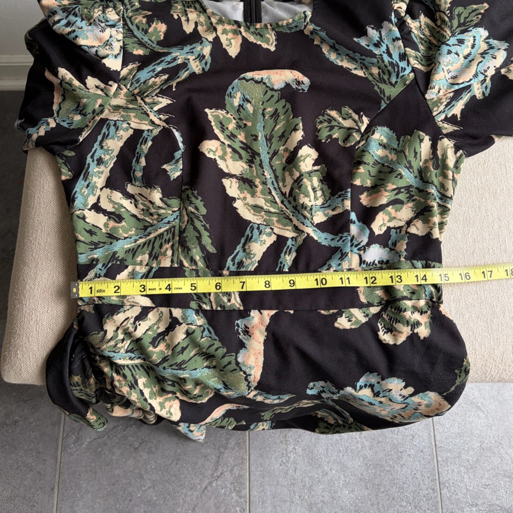 RHODE Camellia Vine Black Floral Pia Dress Size 8 - Picture 16 of 16